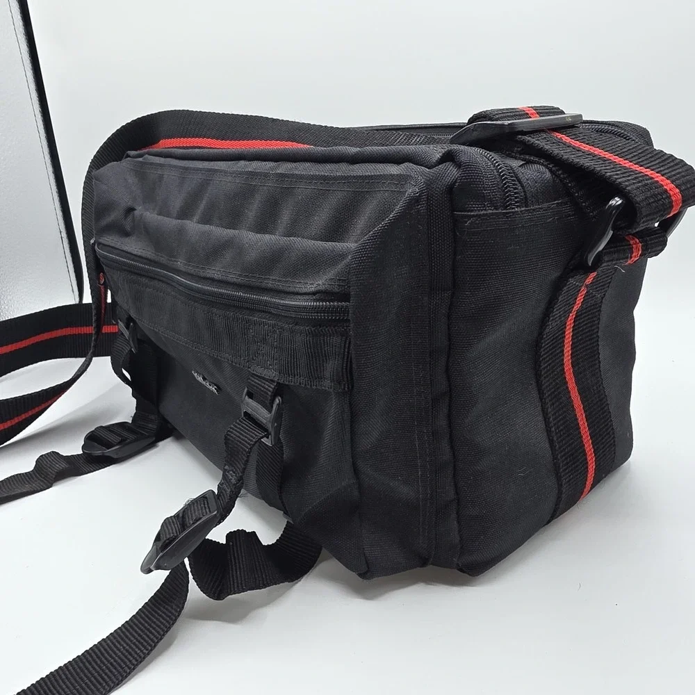Vintage Nikon Camera Shoulder Bag Padded Adjustable Strap Multi Pocket Black